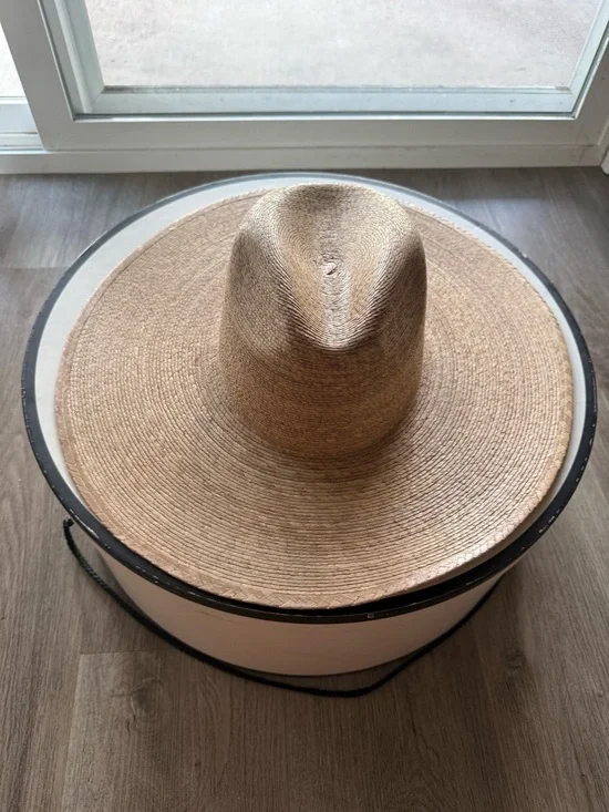 lack of color palma tan wide brim straw fedora western hat size small medium NEW - Picture 3 of 7
